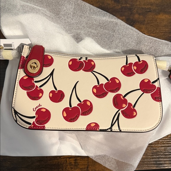 Coach Penn Small Cherry Print Leather Shoulder Bag NWT - Picture 7 of 8